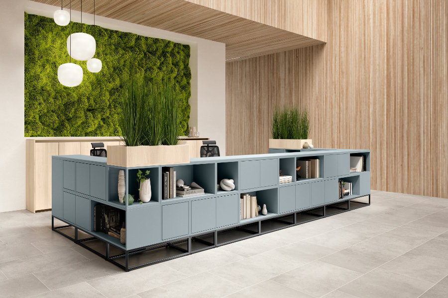 fabplus office - Möbel für Empfangsbereich - Modulares System Empfangsmöbel Februe_Base-Thekenloesung